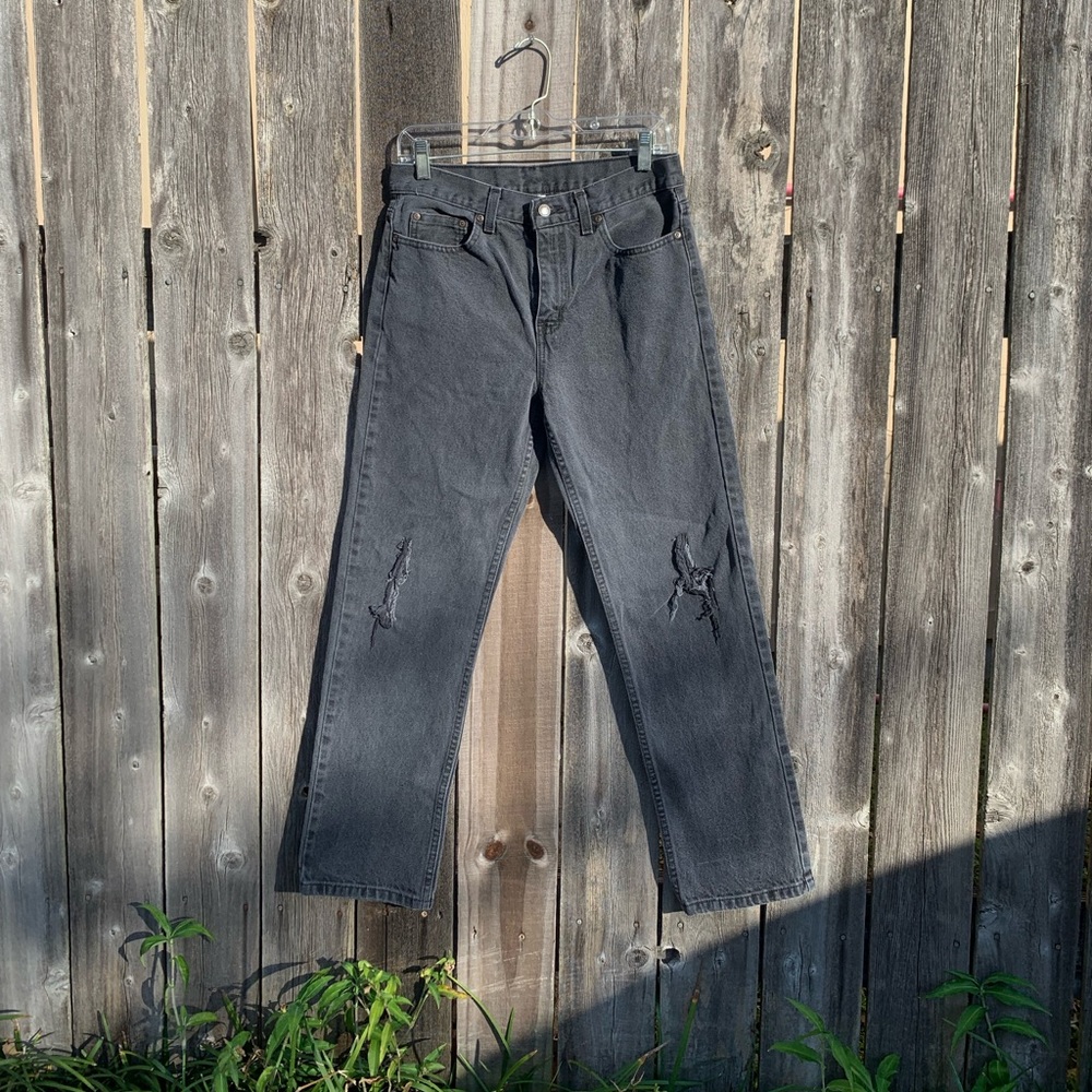 Faded Glory Regular Fit Straight Leg Jeans- Black 30/30